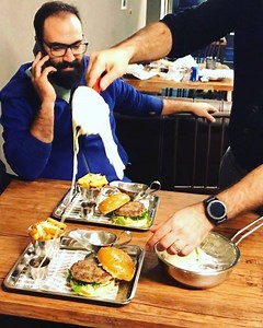 The new burger #melted #mozzarella #addict #burger #beirut #cheese #beef #chicken #sauce #tryit #natrinkon | Addict Burger