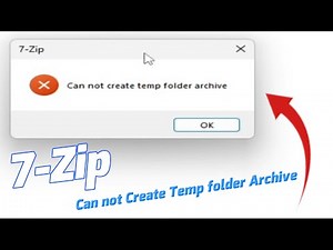 How to fix 7-Zip Can not Create Temp folder Archive