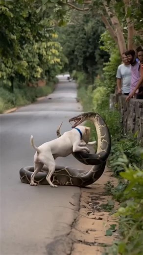 Wildlifefurry on Instagram: "😱🔥Dog Vs Python Deadly Battle on Village Road #dog #python"