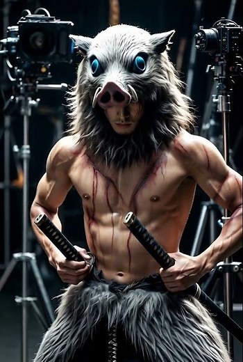 #shorts #viral#““When this white fox dog invades the Demon Slayer set…EVERYONE breaks character! 🐾”