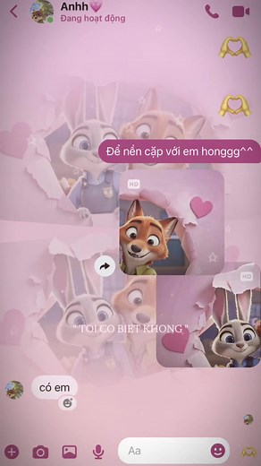 Nền Messenger Đôi Thỏ và Cáo Cute Nhất