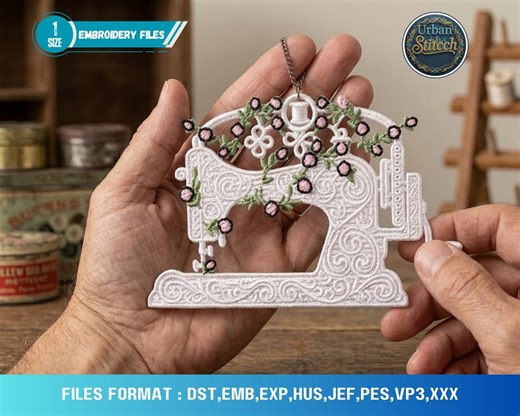 Vintage Sewing Machine FSL Embroidery Design | Free Standing Lace Ornament Pattern (digital Download) - Etsy