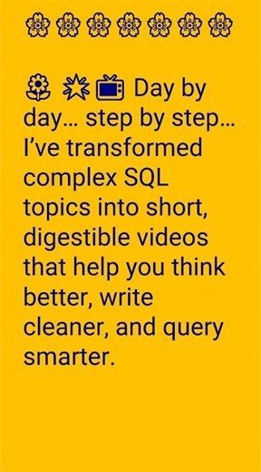 🌼🌟👉 Dive into the playlist: SQL learning #Shorts