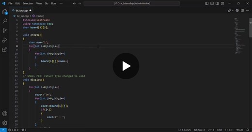 #codsoft #tictactoe #programming #internship #learning | Shweta Jathar