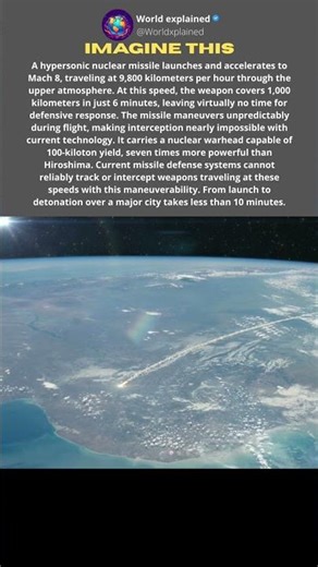 Hypersonic nuclear missile travels 9,800 kmh - no defense can stop it #space #shorts