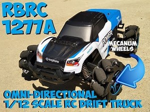 RBRC 1277A RC Drift Truck with Mecanum Wheels & 4 Motors