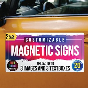Personalized Signs Magnetic for Vehicles 2 Packs - Personalized Car Magnets, Custom Vehicle Magnets, Magnetic Car Signs, Magnetic Car Decals - Etsy UK