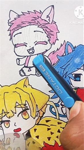drawing akaza chibi version #drawingandassemblingdemonslayer #demonslayer #art #drawing