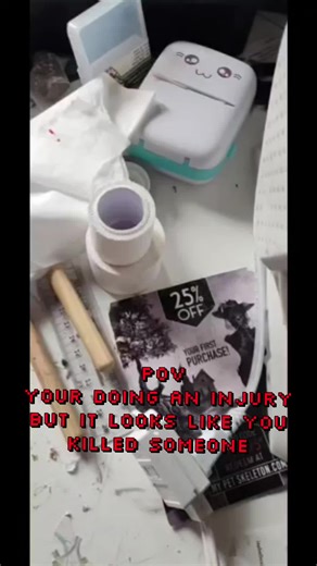 CAUTION BLOOD I'm doing gore on a WENDIGO mask to create a furrsuit I'll update when it's done but this was my workplace after adding the blood 😅 #CapCut #creepy #tw #gore #blood #theriantrope #theriantropy #therians #therian #scary #evil #cryptid #wendigo #deer #injury