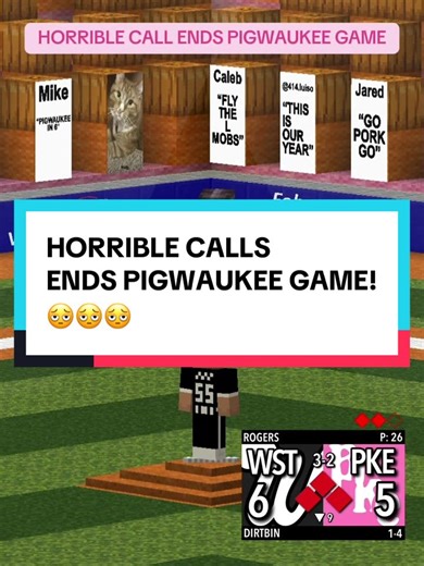 HP Umpire Lazuli Diaz called this pitch a strike which ended the Withersota/Pigwaukee game. #mlb #baseball #minecraft #baseballlife #brewers