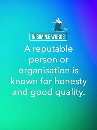 Word of the day-‘Reputable’📚Enhance your vocabulary #english#learningenglish