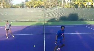 Little game called "niquette" with my friend Gaël Monfils. After sliding, cramping, playing the comedy and saving two match points, he finally won the match and is still teasing me about it ! I'll have my revenge !! Quel joueur ce Gaël ! Après avoir glissé, crampé, joué la comédie et sauvé 2 balles de match, il m'a finalement battu à ce jeu surnommé niquette (drôle de nom je vous l'accorde) et j'ai pas fini d'en entendre parler! J'aurai ma revanche ! | Alizé Cornet