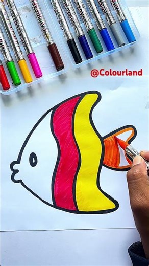 How to colour fish easy step by step #ytshorts #fish #sea #colouring #drawing #shortsfeed #viral