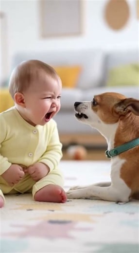 Baby Throws Shade, Puppy Fires Back