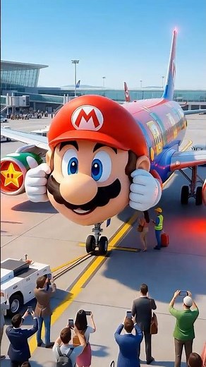 Super Mario Airplane?! 🍄✈️ When Gaming Meets the Sky! 🚀 #MarioFlight #NintendoWorld #aviation