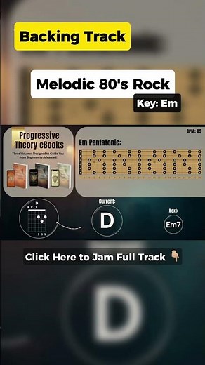 80's Melodic Rock Backing Track in E Minor | Guitar Jam 85 bpm