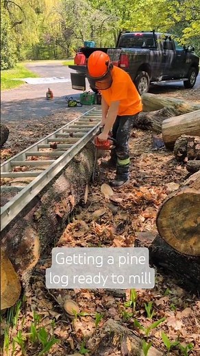 prepping a log to mill it