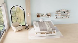 Bellemave Twin Daybed with Storage Drawers, Extendable Daybed Twin to King Daybeds with Slats, Twin Day Bed for Kids, Teens, Adults, White Daybed Twin to King Size