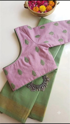 🌿Easy🌸 Hand Embroidery design for blouse 🌿