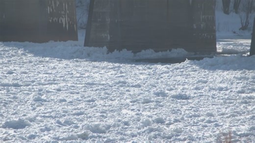 Susquehanna River packed with ice after winter storm