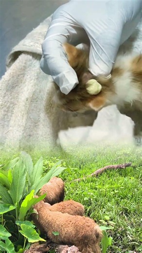 Professional treatment for a cat head infection with careful cleaning and recovery support #catclini