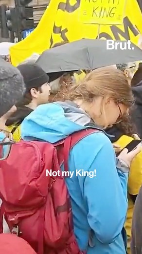 61K views · 206 reactions | Protesters voiced their opposition to the United Kingdom’s monarch system and crowning of King Charles III. | Brut India | Facebook