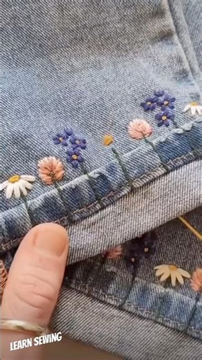 Can You Embroider on Denim? Yes-And It's Easier Than You Think! #shorts #sewing #embroidery