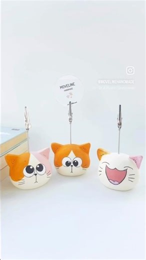 Not Tutucu Kedi | Çalışma masanda gülümsetecek küçük bir detay arıyorsan tam sana göre 🤍 #handmade