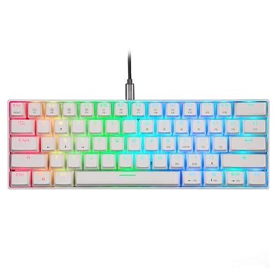 Teclado Mecânico Gamer Motospeed CK61 RGB, Switch Outemu Red, Branco - FMSTC0116BRO