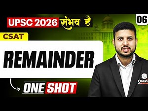 REMAINDER | Complete CSAT 🔥 | UPSC 2026