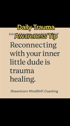 Daily Trauma Awareness Tip — Reconnecting with Your Inner Little Dude Reconnecting with your inner little dude is trauma healing. That playful, curious, creative part of you didn’t disappear. It learned to go quiet to survive. Your inner little dude holds: • joy before vigilance • trust before hyper-awareness • creativity before control • play before protection When you reconnect with that part, you aren’t being childish — you’re restoring what trauma interrupted. ✨ Why this matters: Trauma forc