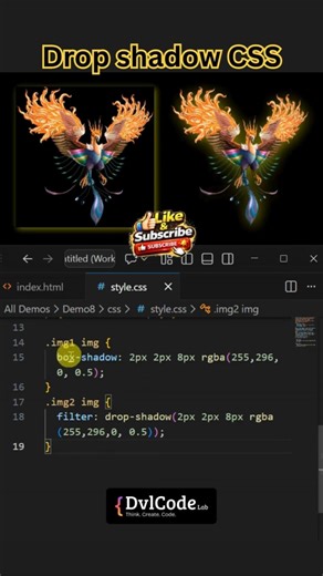 CSS Drop Shadow vs Box Shadow 😱 Difference You MUST Know! #css #html #shorts