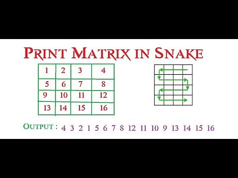 Print matrix in snake pattern | Snake Pattern | Matrix in Snake Format | Zigzag Pattern