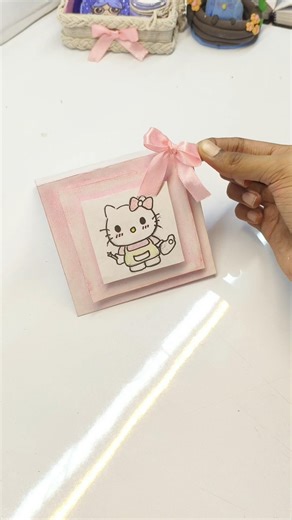 diy table aesthetic diy with paper #hello kitty # table decor #viral # aesthetic # cute 💖🫶🏻