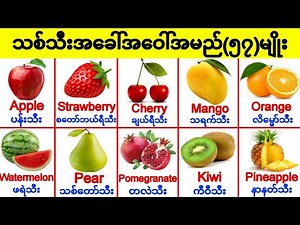 သစ်သီးတွေကိုအဂ်လိပ်လိုဘယ်လိုခေါ်ကြလဲ Fruits Vocabulary
