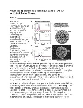 Advanced Spectroscopic Tech & STEM - No Prep -Science Worksheet - 100% Editable