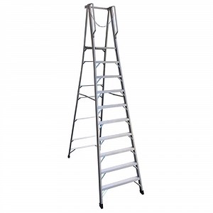 [Hot Item] Yiwu Wowen & Walwen 10 Steps Industrial Aluminum Work Platform Ladder with Handrail