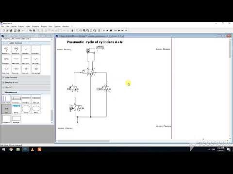 Pneumatic continuous cycle of cylinders A+A- Pneumatic single cycle of cylinders A+A-