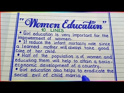 10 lines on Women's Education || Essay on Women's Education in our society || Education for women's