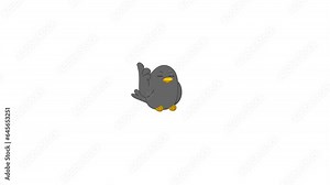 cute cartoon bird waving background and 2d animation, bird, animal, green screen
