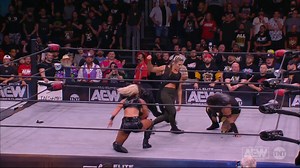 #MarinaShafir attacked #ToniStorm after the bell on #AEWRampage, #AEW Women's World Champ #ThunderRosa made the save for Storm, running off Rose & Shafir. TOMORROW LIVE on #AEWDynamite at 8pm ET/ 7pm CT on TBS, the team of #ThunderStorm faces #NylaRose & #TheProblem! | All Elite Wrestling