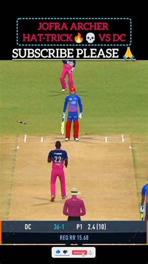 Jofra Archer HAT-TRICK vs DC 🔥😱 | Deadly Spell in Powerplay 🏏⚡ #RC24 #IPL
