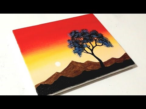 Sunset Landscape Painting Tutorial