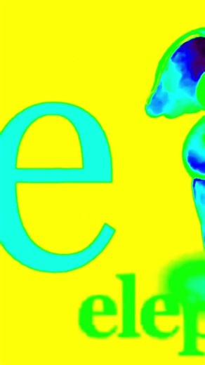 (ABC kids tv)says 🐘 E for elephants voice pitch effects and color fun