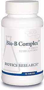 Biotics Research Bio B Complex High Potency B-Complex with Folate and Vitamins B2, B6 and B12 for Energy Production, Supports Cardiovascular Function, metabolic Pathways, Brain Health 90 Tabs
