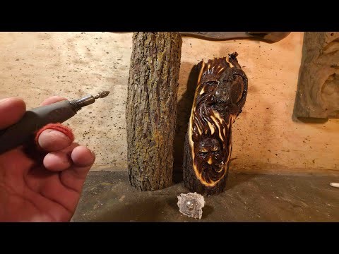 Live dremel carving More Russian olive wood.