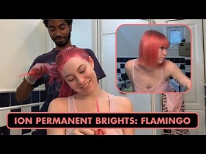 DYING MY HAIR AT HOME | Ion Permanent Brights in Flamingo Color