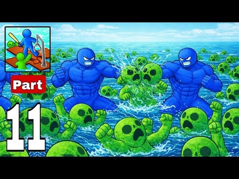 Zombie Raft - Gameplay Walkthrough Part 11 – Zombie wave defense (Android,iOS)