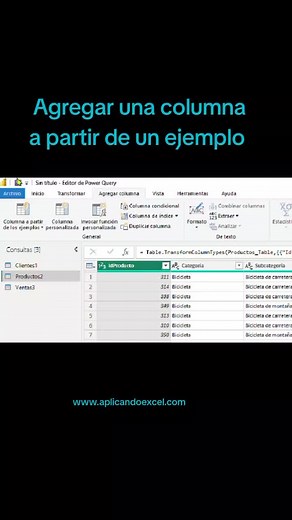 Cómo agregar una columna a partir de un ejemplo en Power Query