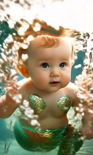 Baby turns into mermaid in split second